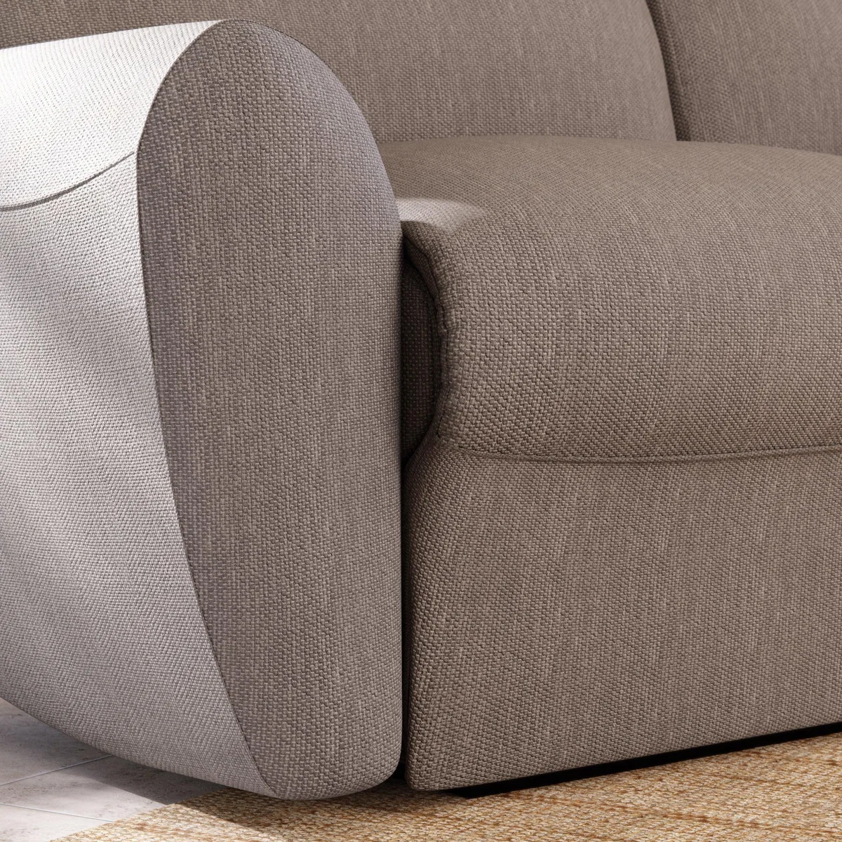Wareham 3 Seater Power Recliner Sofa Honeycomb Chenille Latte – image 8