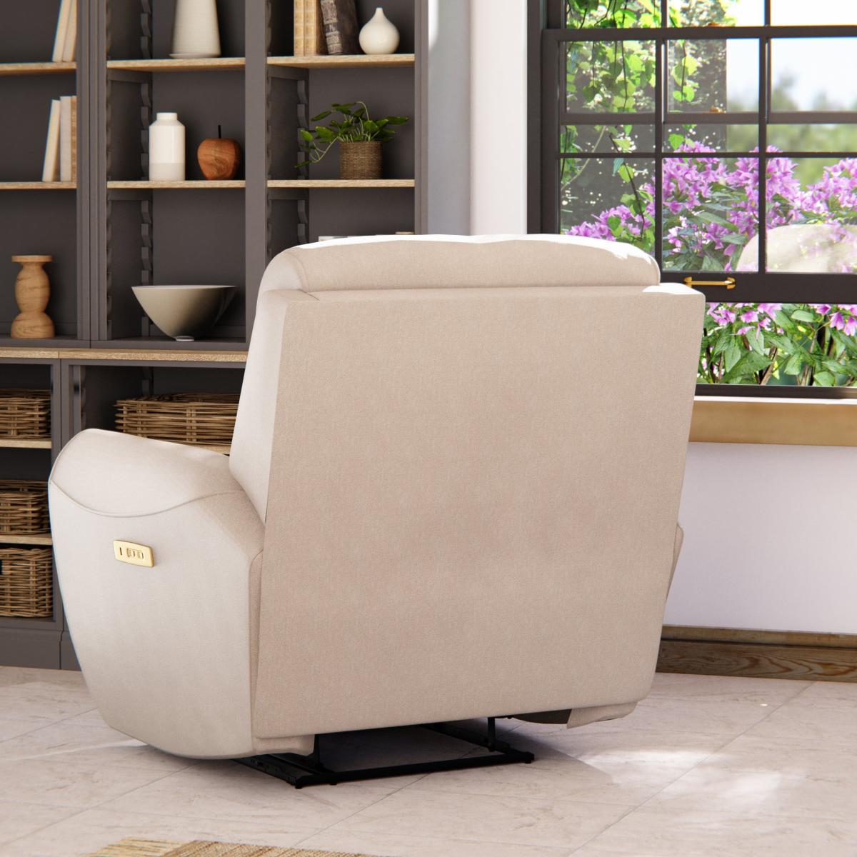 Wareham Power Recliner Armchair Chenille Sand – image 5