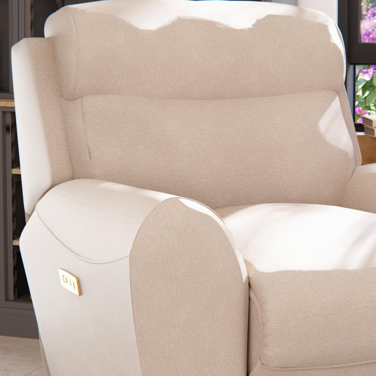 Wareham Power Recliner Armchair Chenille Sand – image 6