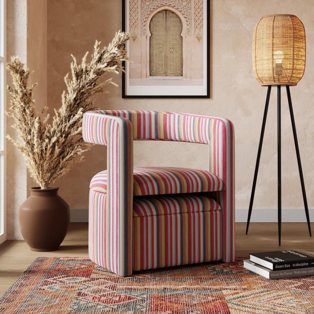 Tallie Stripe Occasional Chair, Woven MultiColoured – image 2