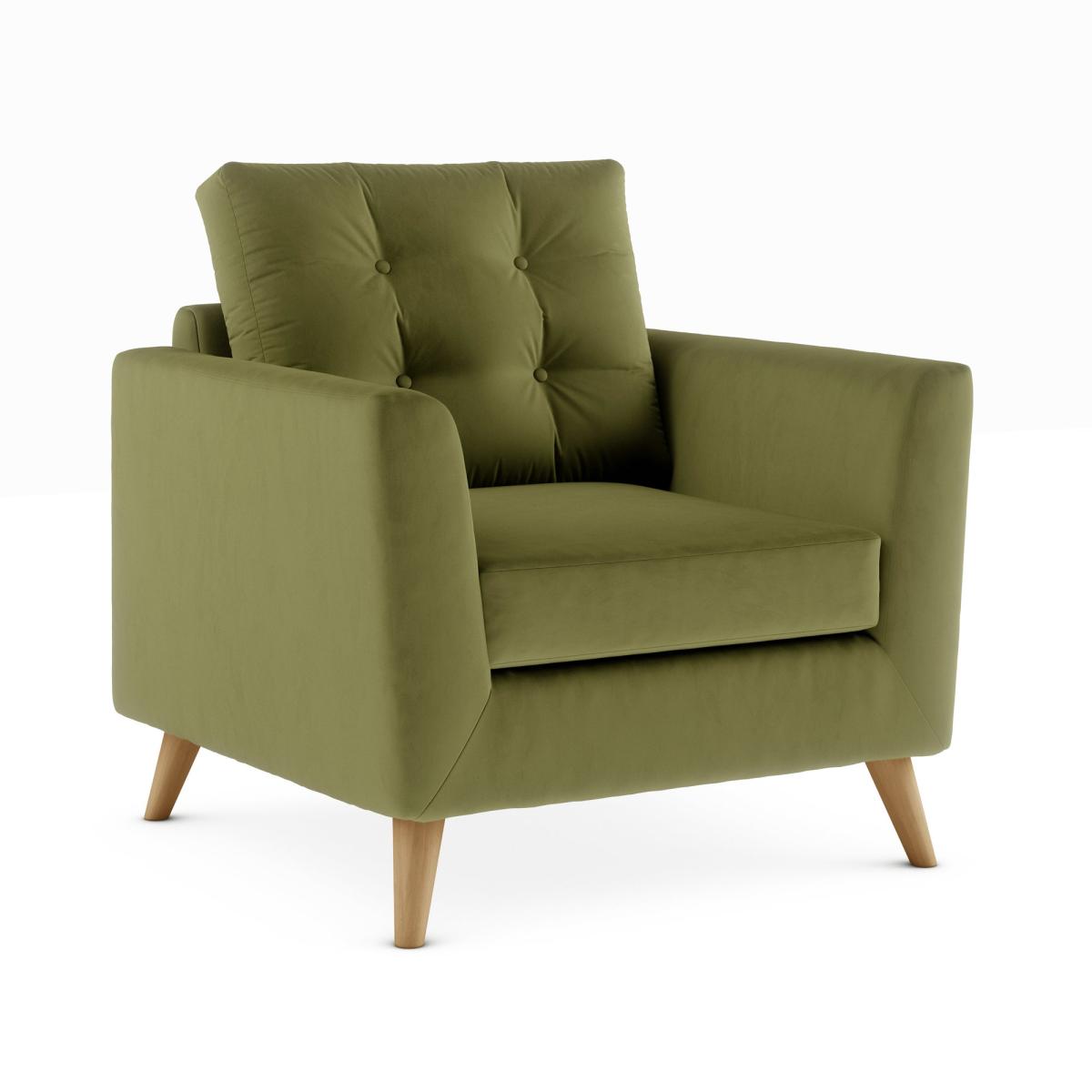 Lewes Luxury Velvet Snuggle Chair Luxury Velvet Olive – image 2