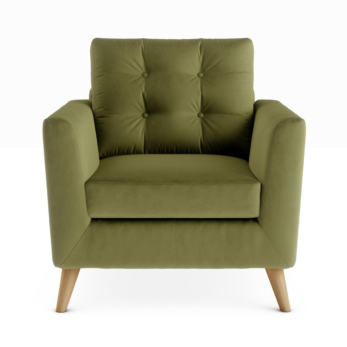 Lewes Luxury Velvet Snuggle Chair Luxury Velvet Olive – image 3