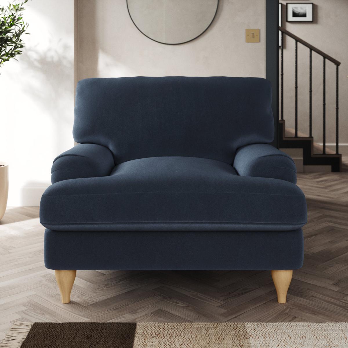 Darwin Armchair Cosy Velvet Navy – image 1