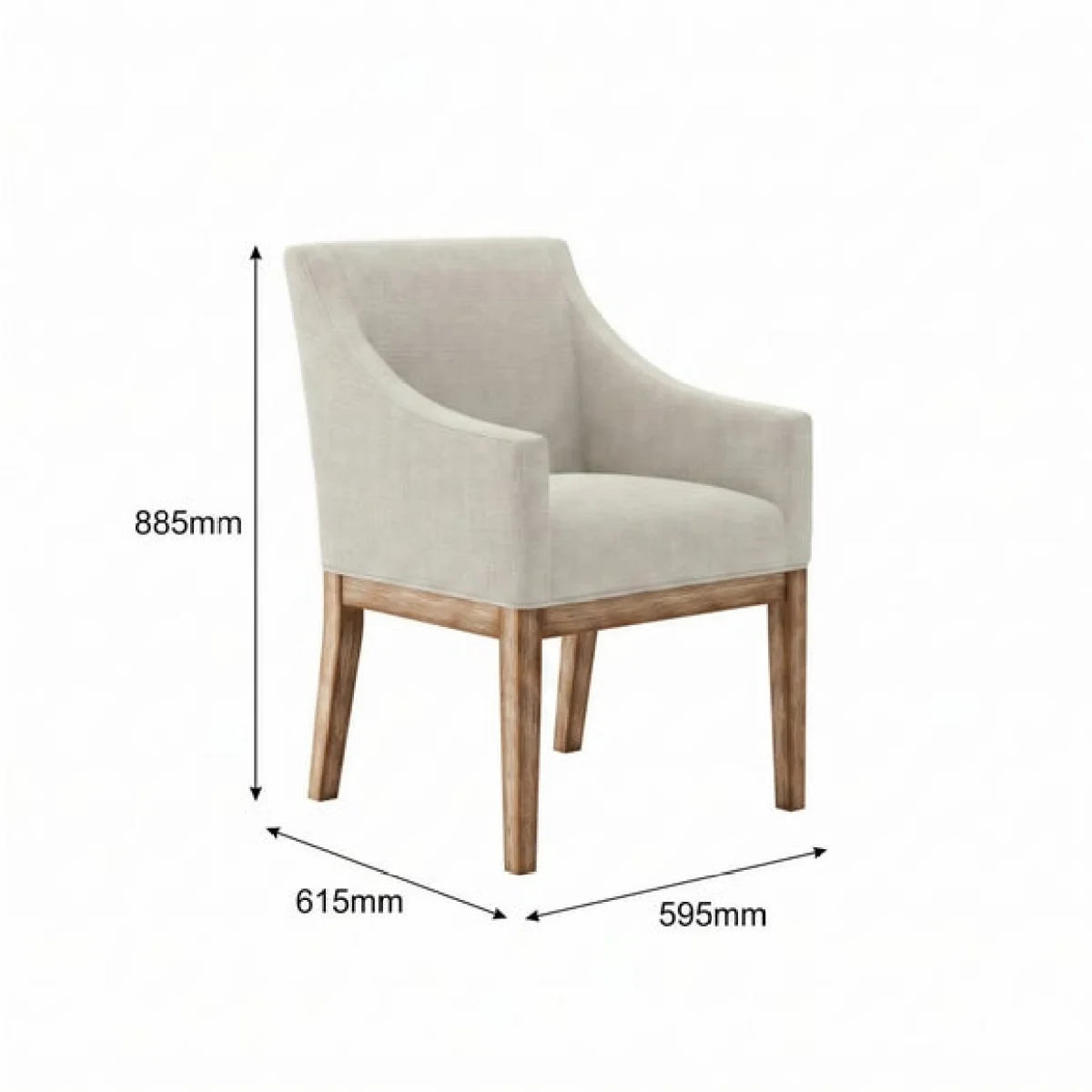 Piper Dining Chair, Faux Linen – image 7