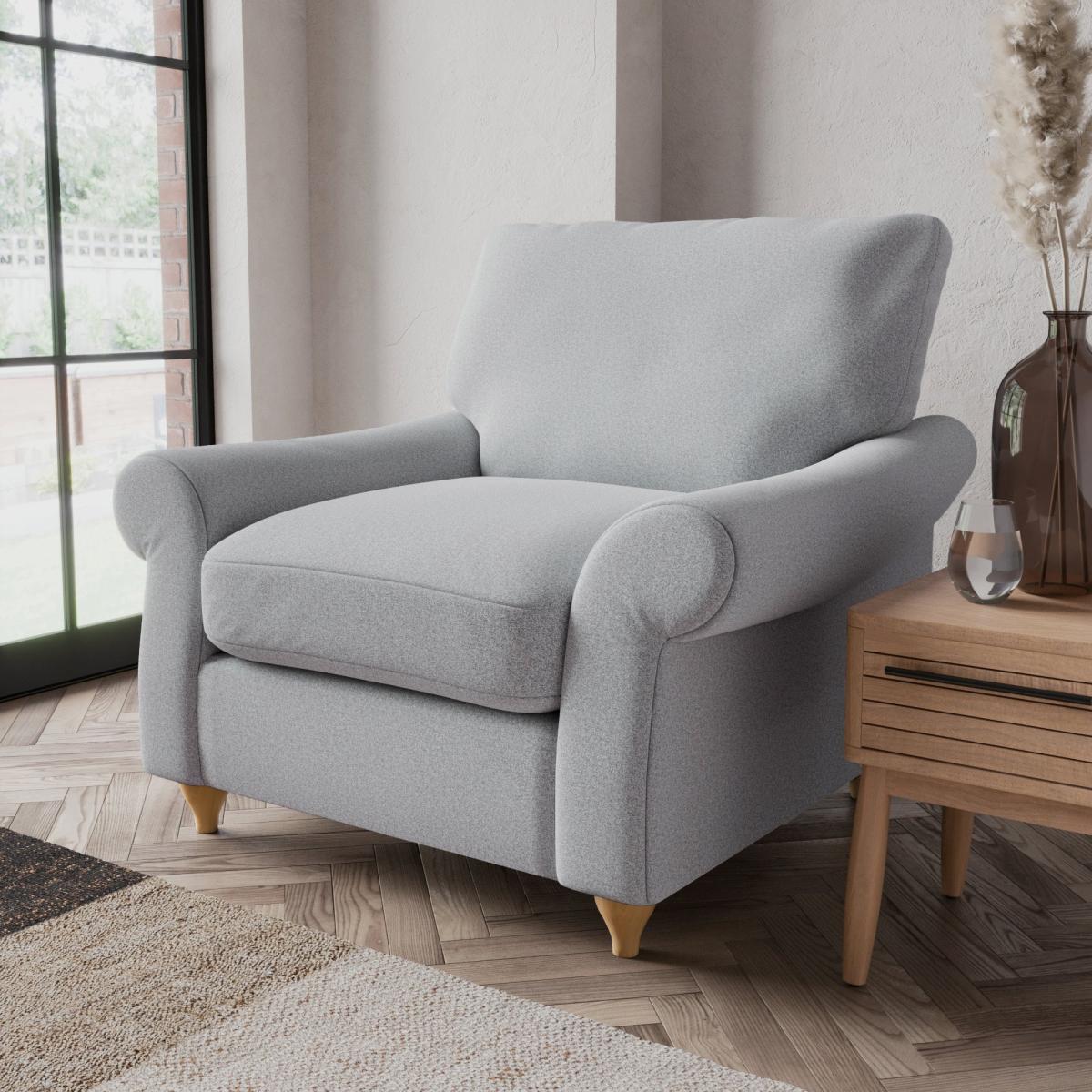 Salisbury Woolly Marl Armchair Woolly Marl Warm Grey – image 1