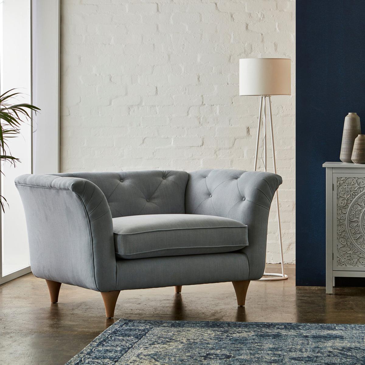 Jaipur Snuggle Chair Brushed Plain Fabric Brushed Plain Cobalt – image 2