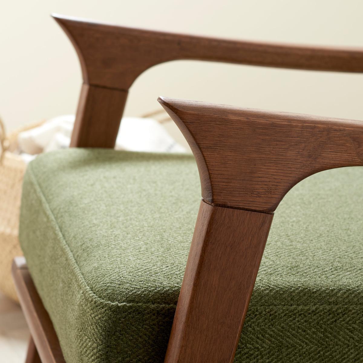 Elements Maddox Woolly Herringbone Chair Olive – image 4
