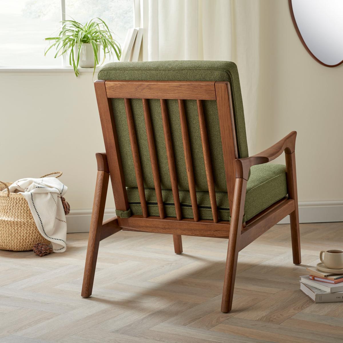 Elements Maddox Woolly Herringbone Chair Olive – image 7