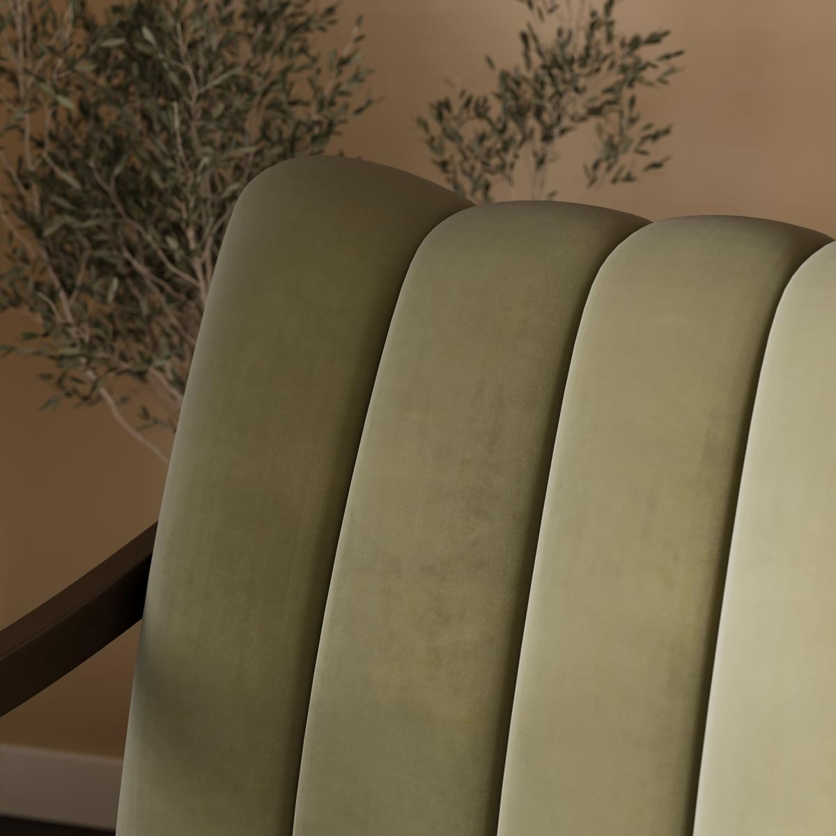 Delilah Scallop Armchair, Velvet Olive – image 4
