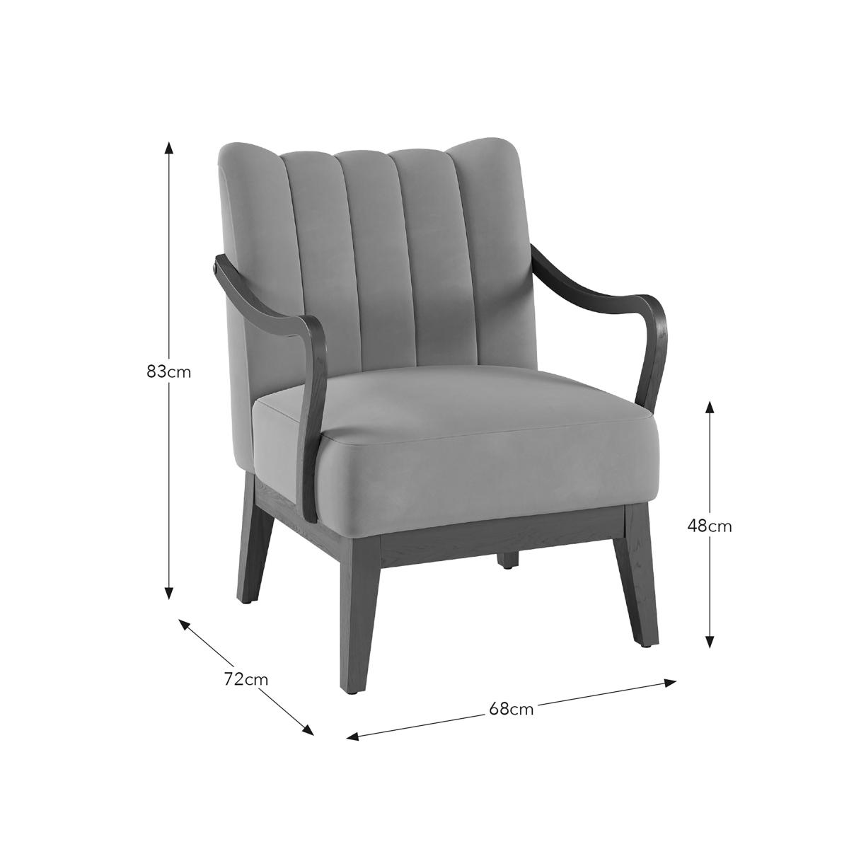 Delilah Scallop Armchair, Velvet Olive – image 9