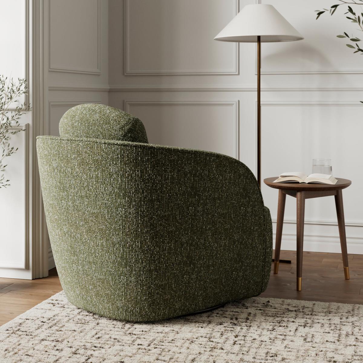 Wren Mixed Boucle Swivel Chair – image 2
