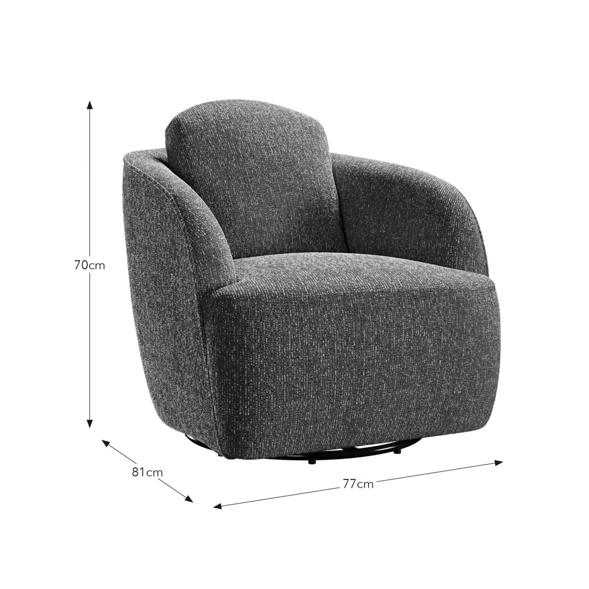Wren Mixed Boucle Swivel Chair – image 7