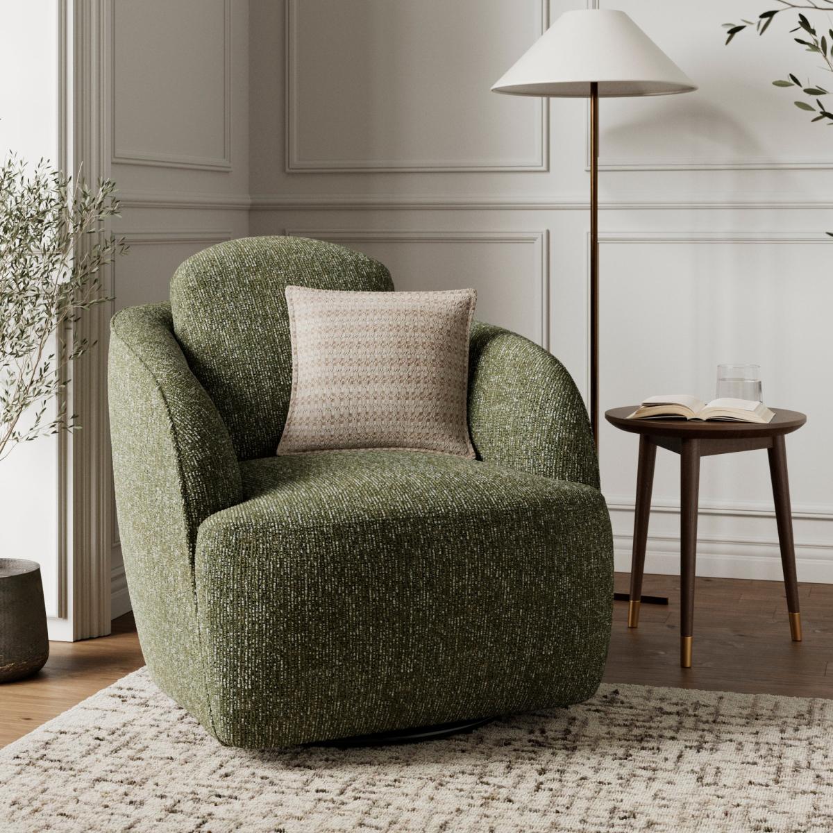Wren Mixed Boucle Swivel Chair – image 1