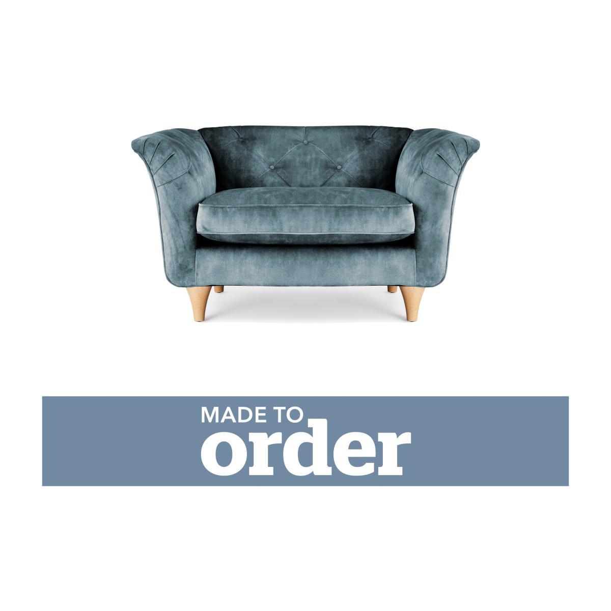 Jaipur Snuggle Chair Slub Velvet Slub Velvet Steel Blue – image 1