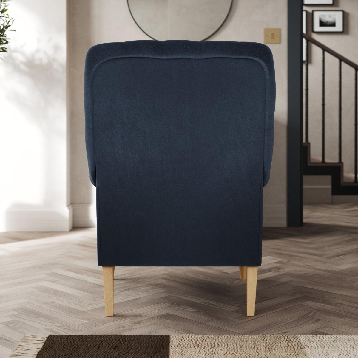 Bibury Buttoned Back Chair Cosy Velvet Navy – image 4