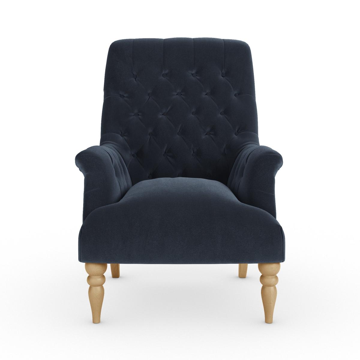 Bibury Buttoned Back Chair Cosy Velvet Navy – image 7