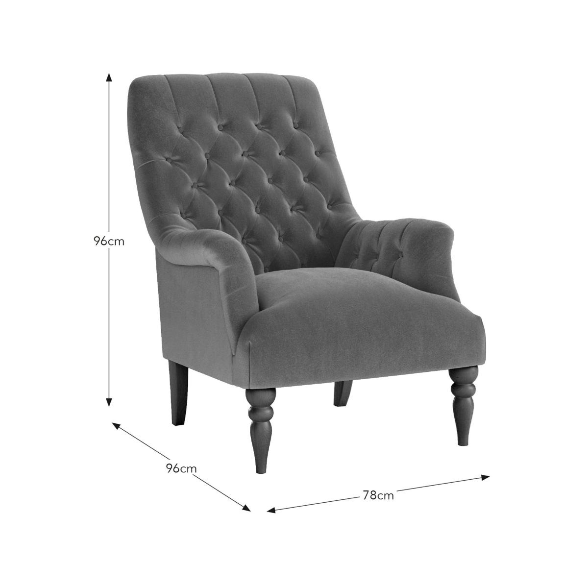 Bibury Buttoned Back Chair Cosy Velvet Navy – image 9