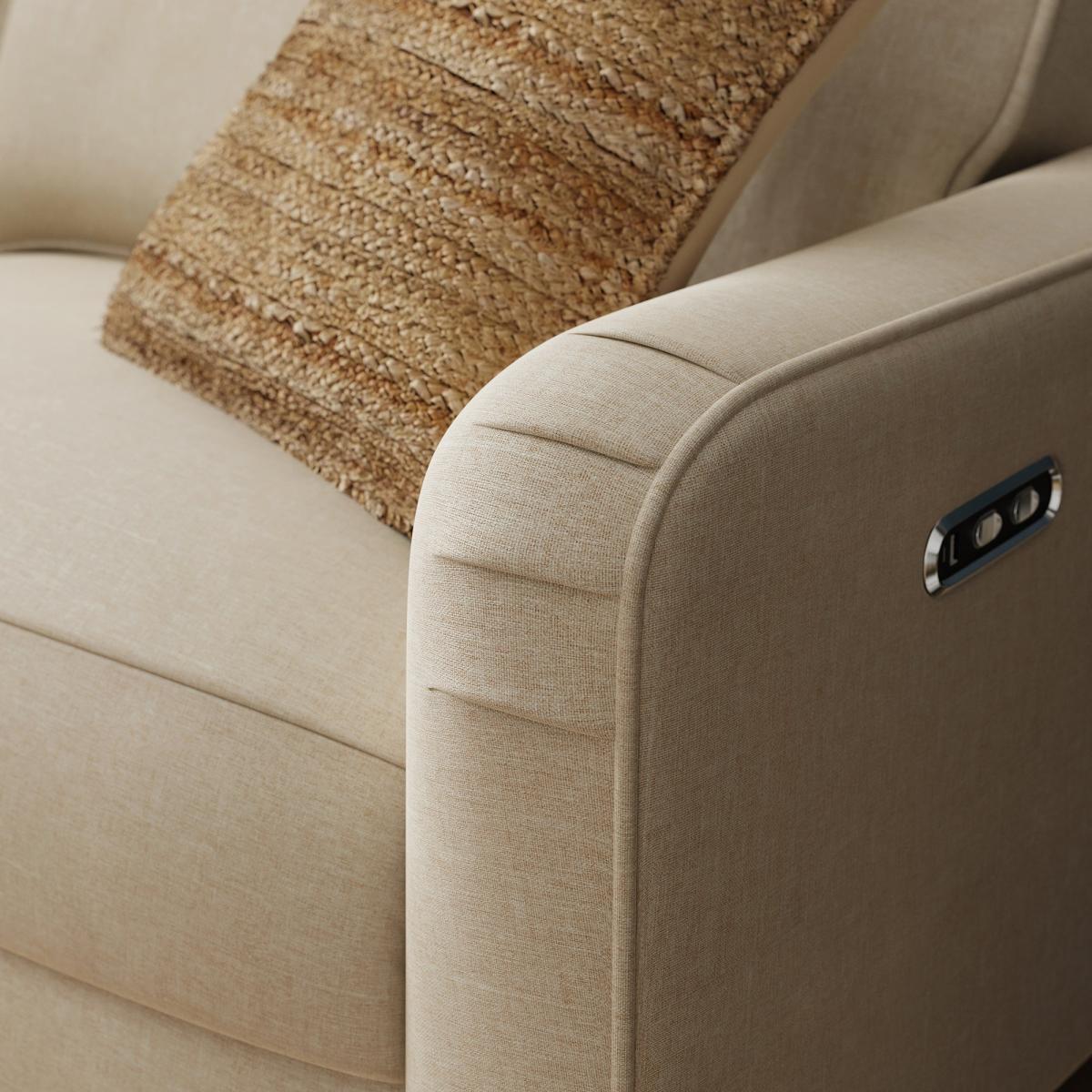 Beatrice Natural Luna Fabric Power Recliner Armchair Natural – image 4