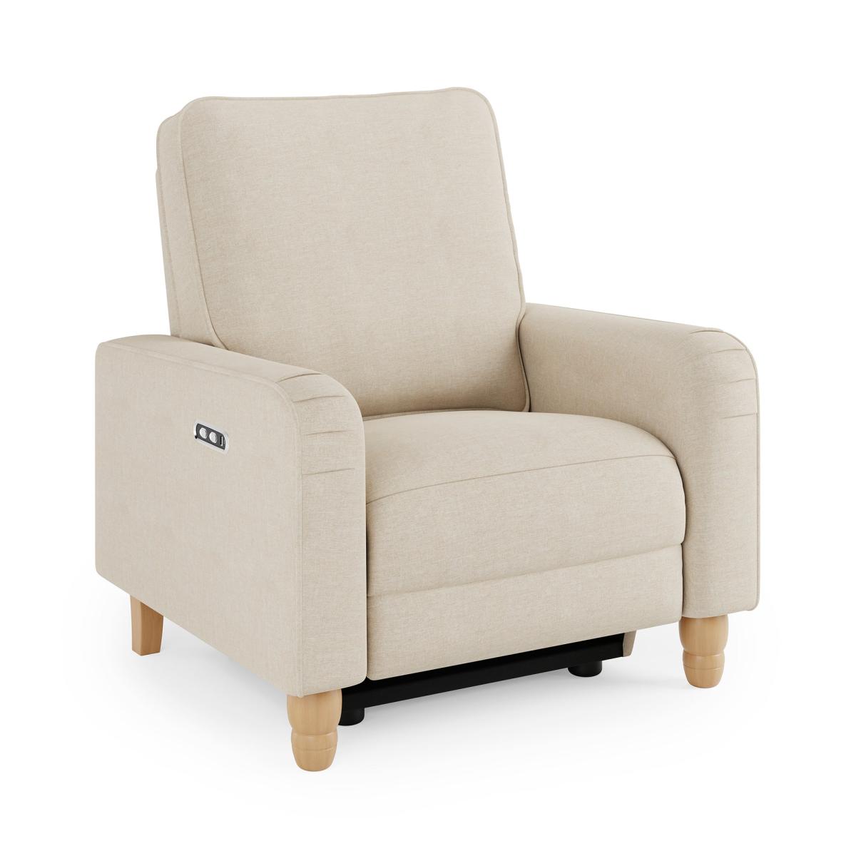 Beatrice Natural Luna Fabric Power Recliner Armchair Natural – image 7