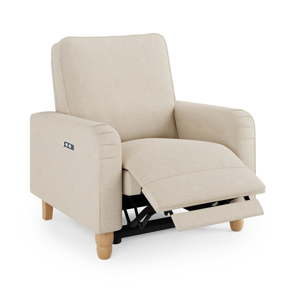 Beatrice Natural Luna Fabric Power Recliner Armchair Natural – image 8