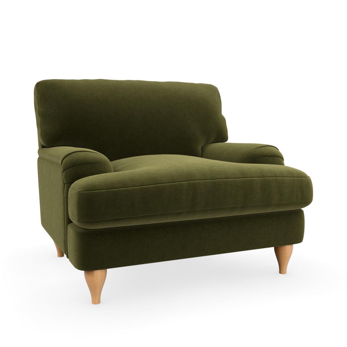 Darwin Luxury Velvet Armchair Luxury Velvet Olive – image 2