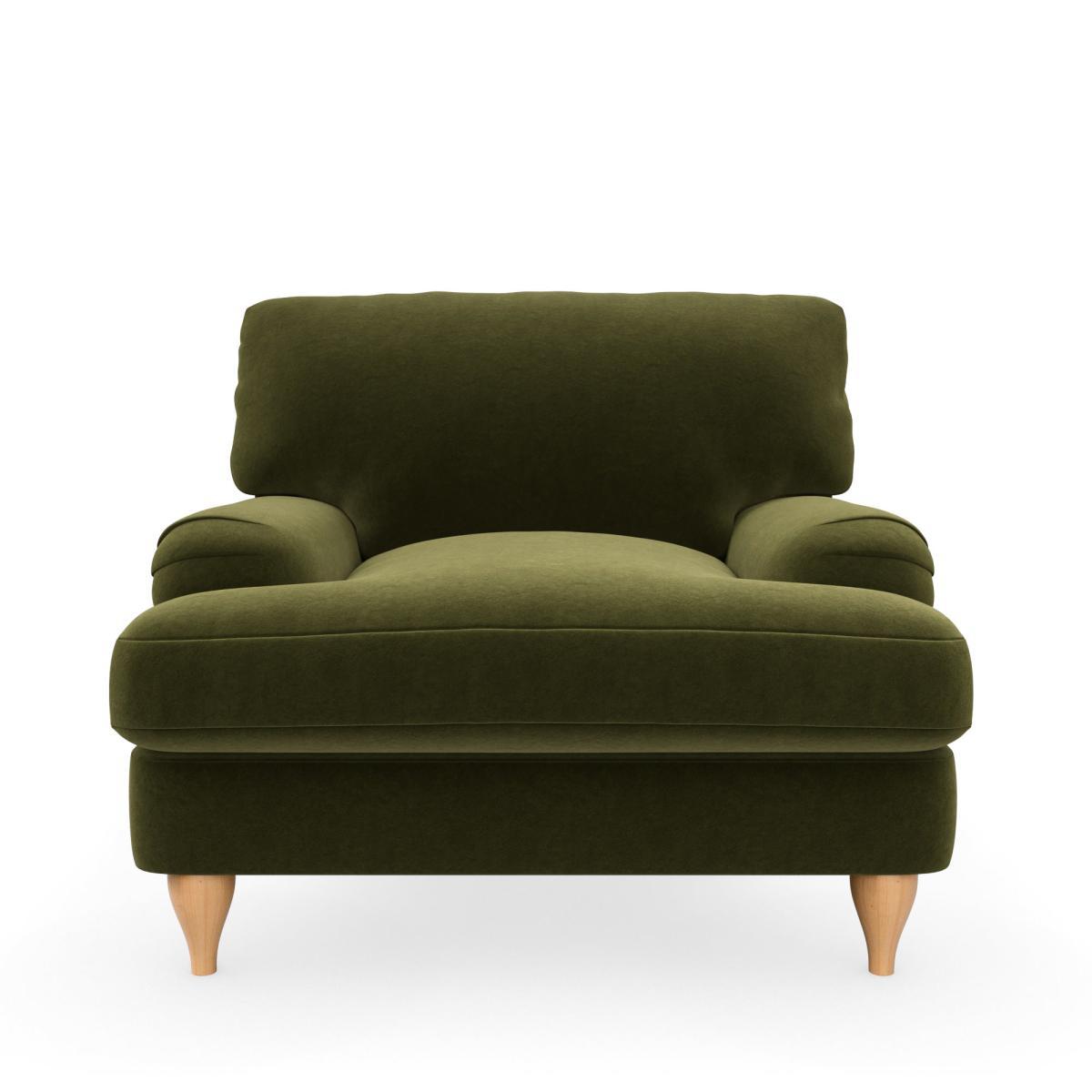 Darwin Luxury Velvet Armchair Luxury Velvet Olive – image 3