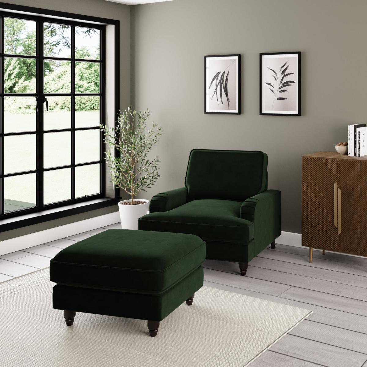 Beatrice Velvet Armchair Navy – image 2