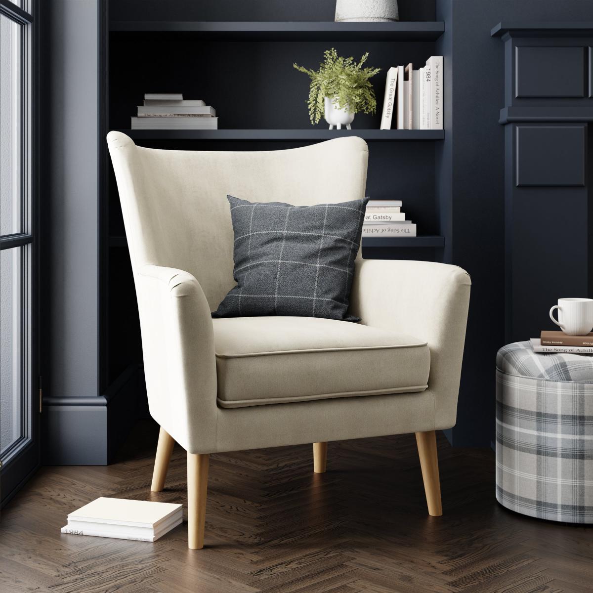 Country Flatweave Wing Chair Natural – image 1