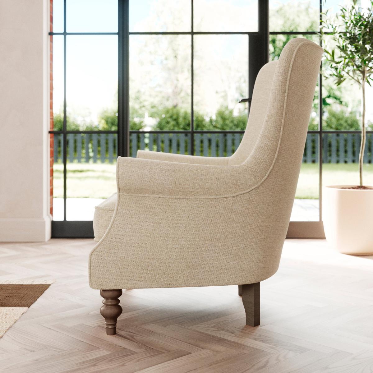 Charlbury Occasional Wing Chair Tonal Weave Natural – image 3