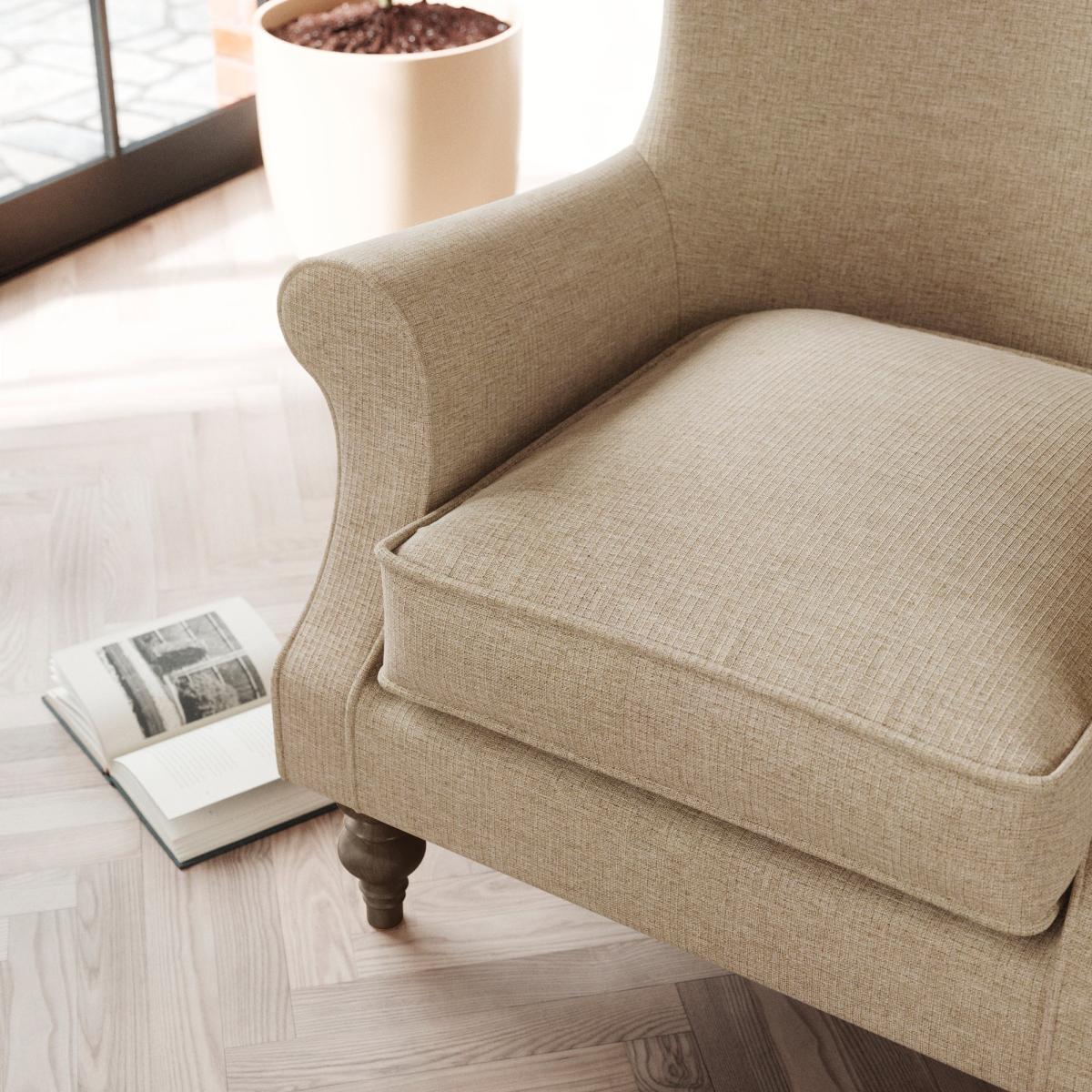 Charlbury Occasional Wing Chair Tonal Weave Natural – image 5