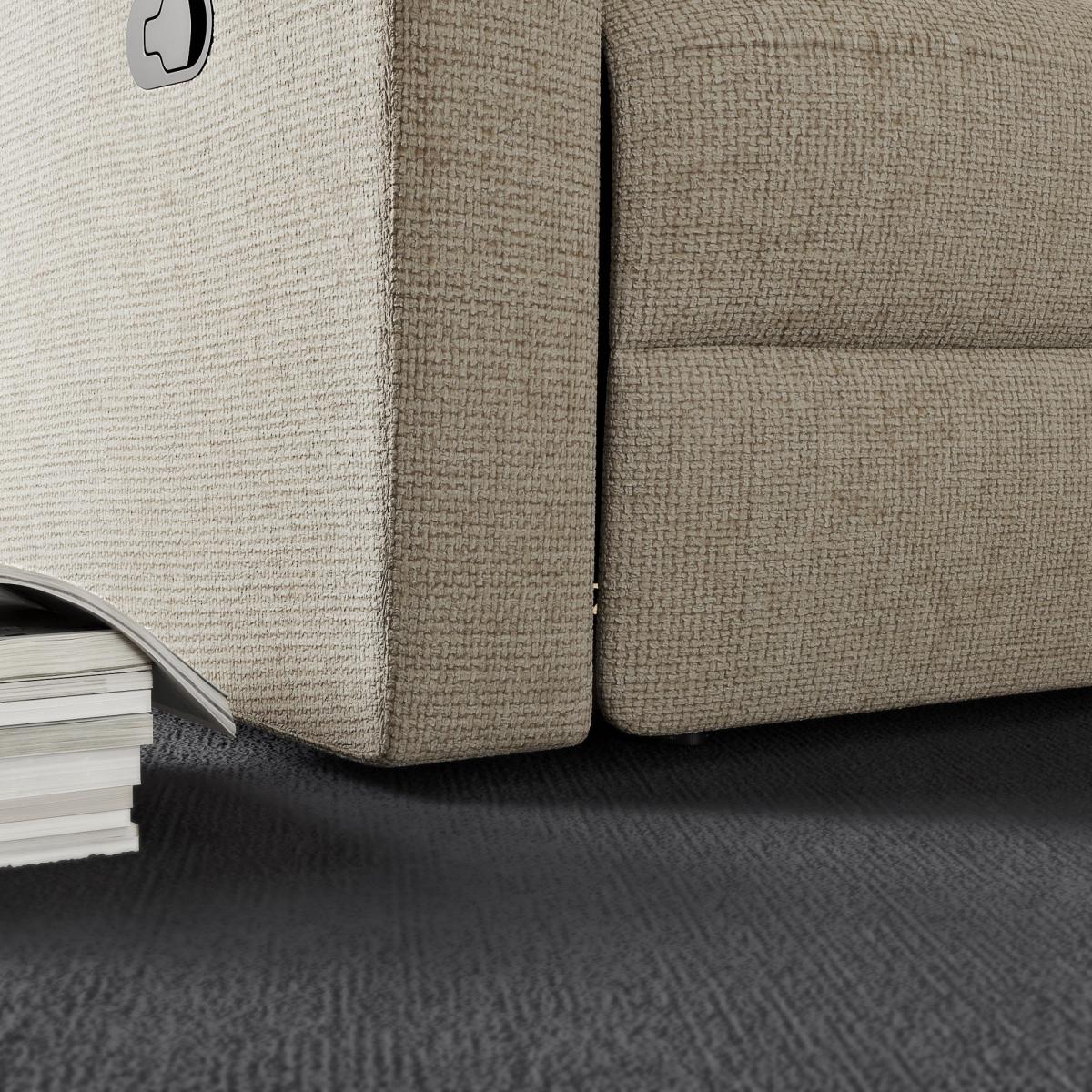 Taylor Chunky Chenille Manual Recliner Armchair, Dark Natural Natural – image 4