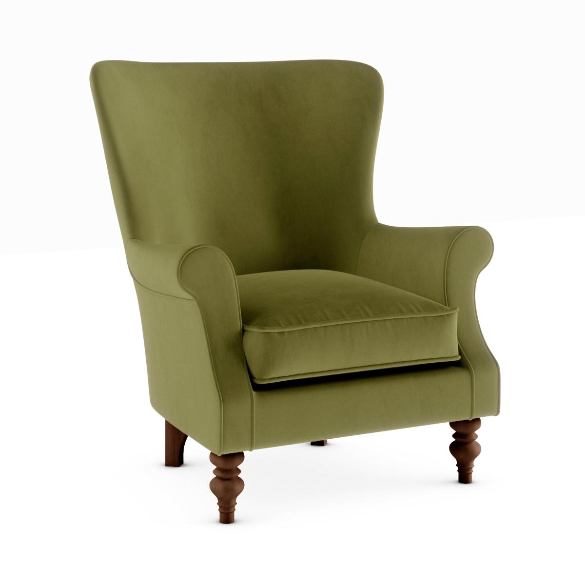 Charlbury Luxury Velvet Armchair Luxury Velvet Olive – image 2