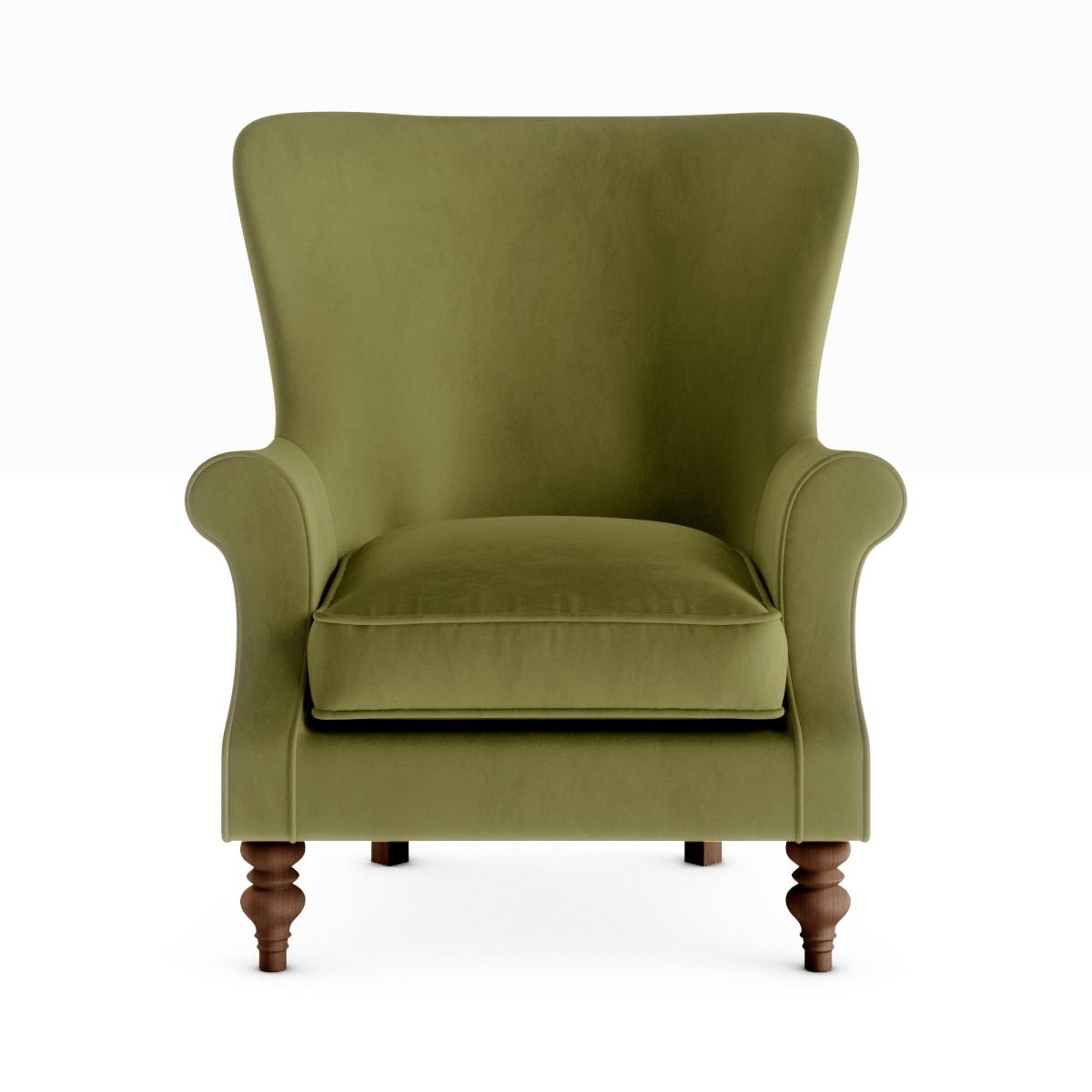 Charlbury Luxury Velvet Armchair Luxury Velvet Olive – image 3