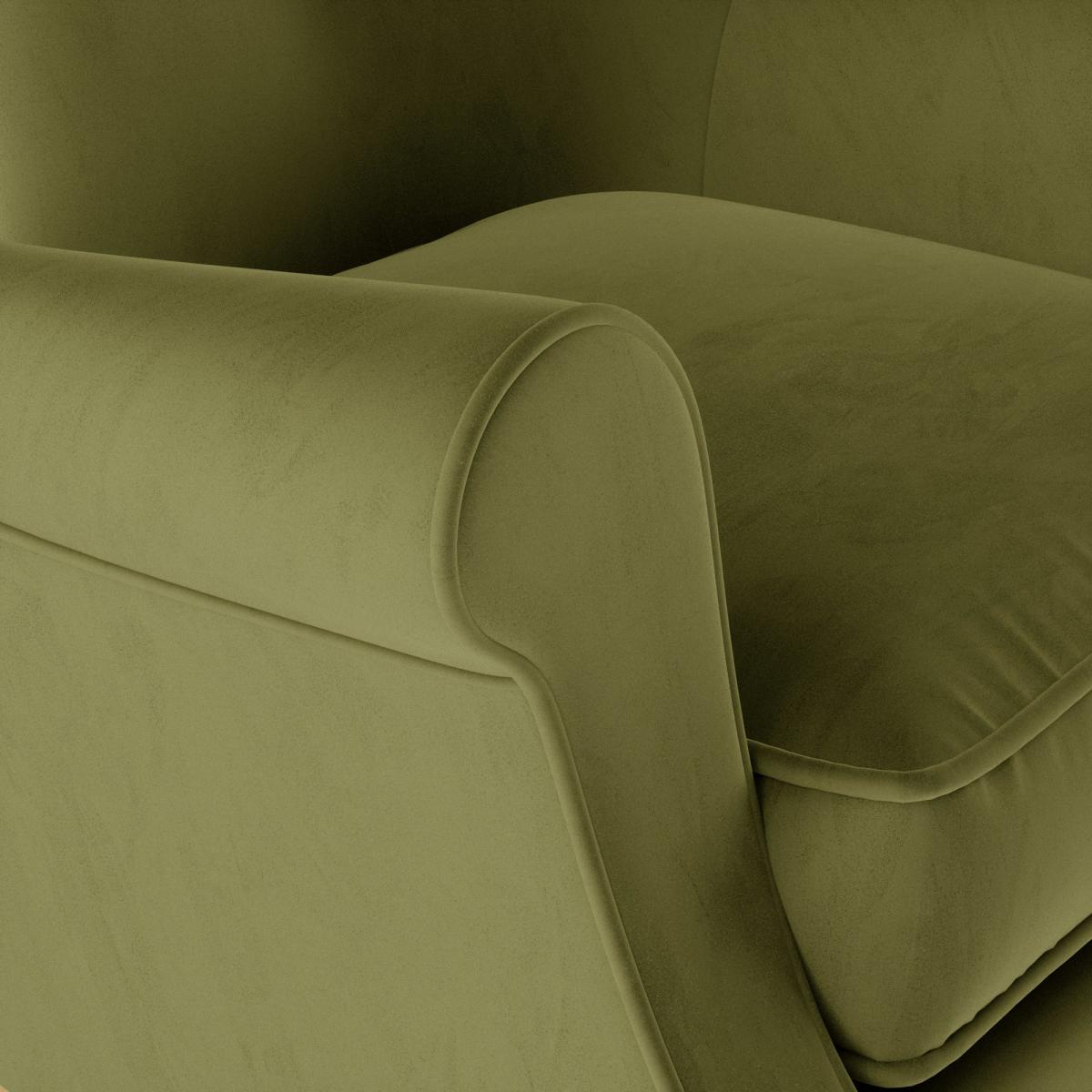 Charlbury Luxury Velvet Armchair Luxury Velvet Olive – image 6