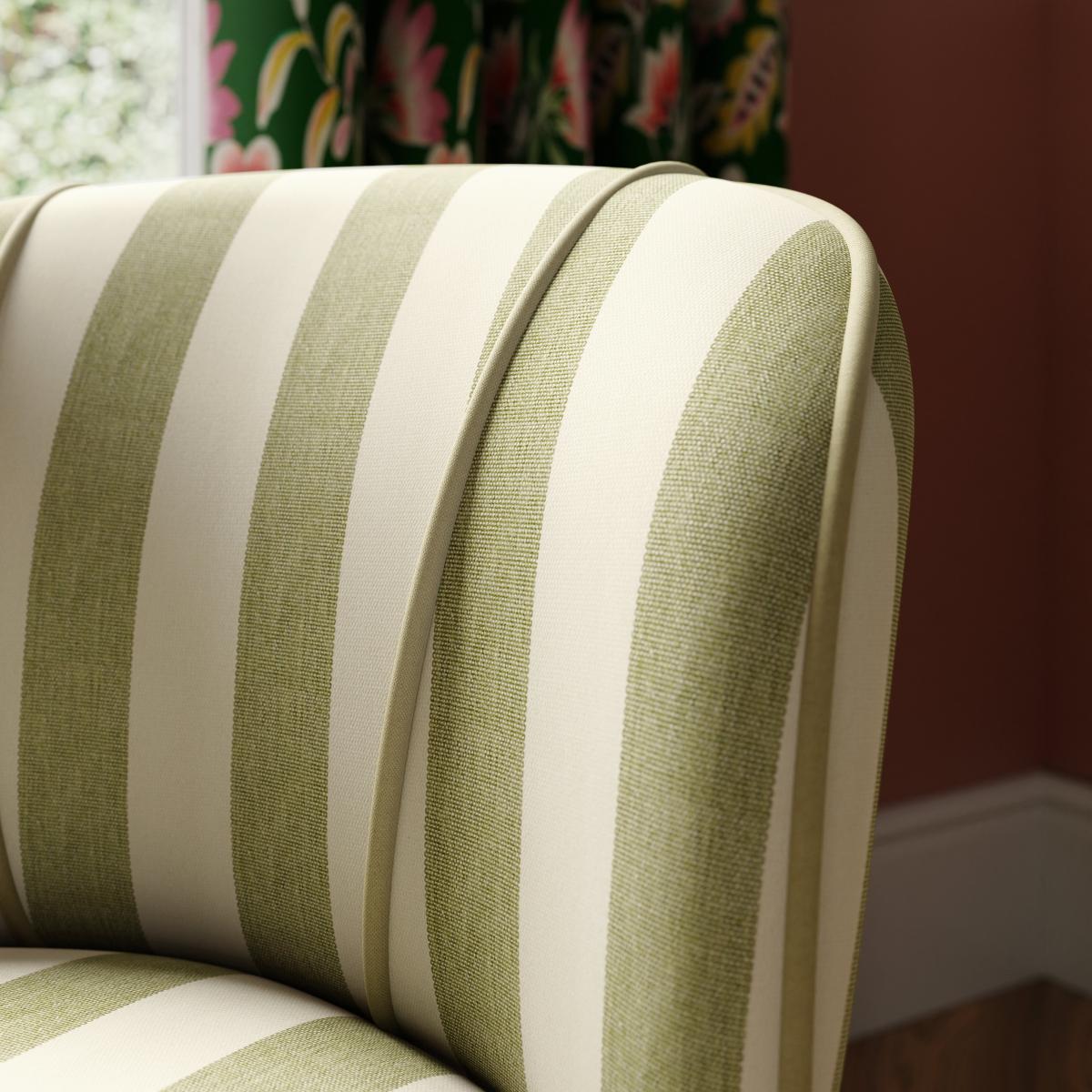 Elsie Striped Fabric Cocktail Chair Olive (Green) – image 2