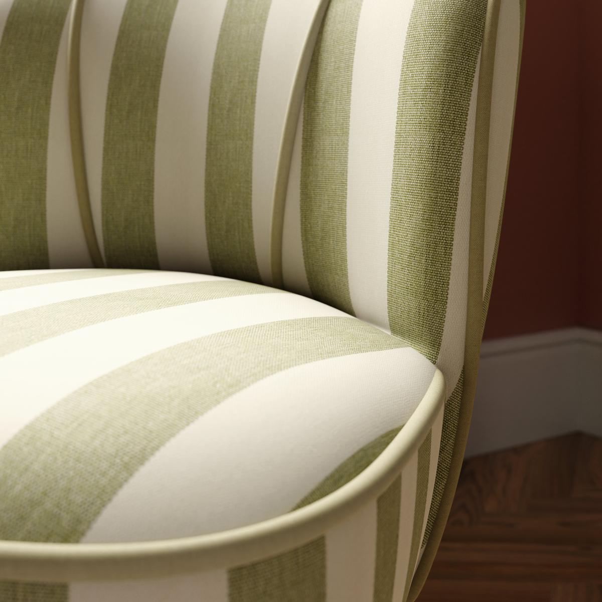 Elsie Striped Fabric Cocktail Chair Olive (Green) – image 3