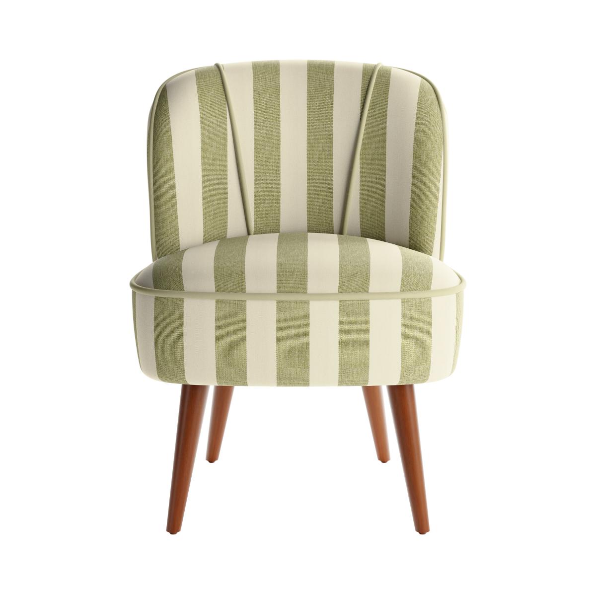 Elsie Striped Fabric Cocktail Chair Olive (Green) – image 7