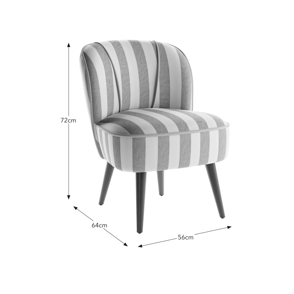 Elsie Striped Fabric Cocktail Chair Olive (Green) – image 8