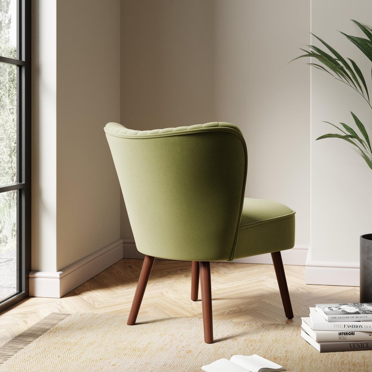 Camille Velvet Cocktail Chair Camille Soft Olive – image 3