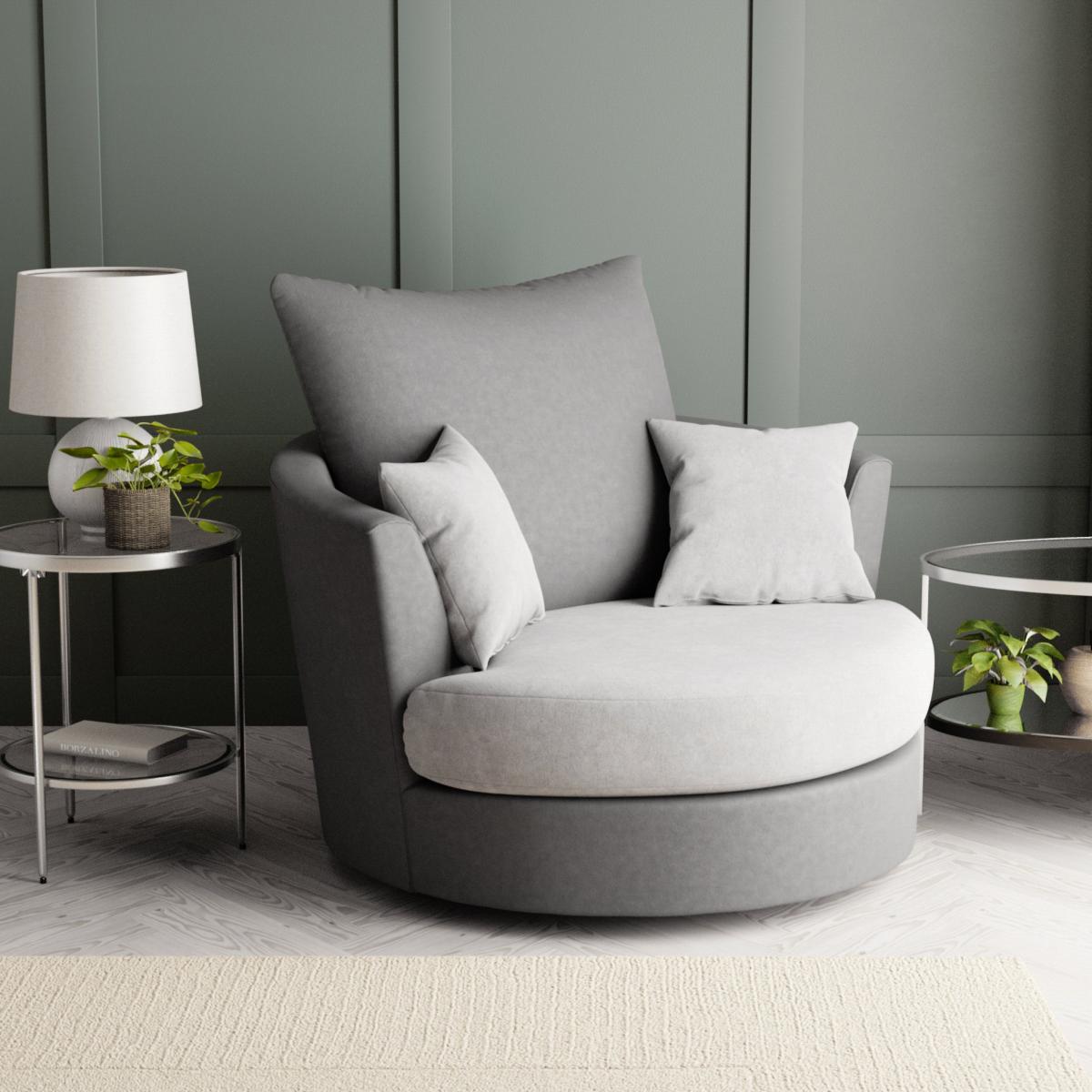Blake Soft Faux Leather Combo Swivel Chair Soft Faux Leather Graphite – image 2