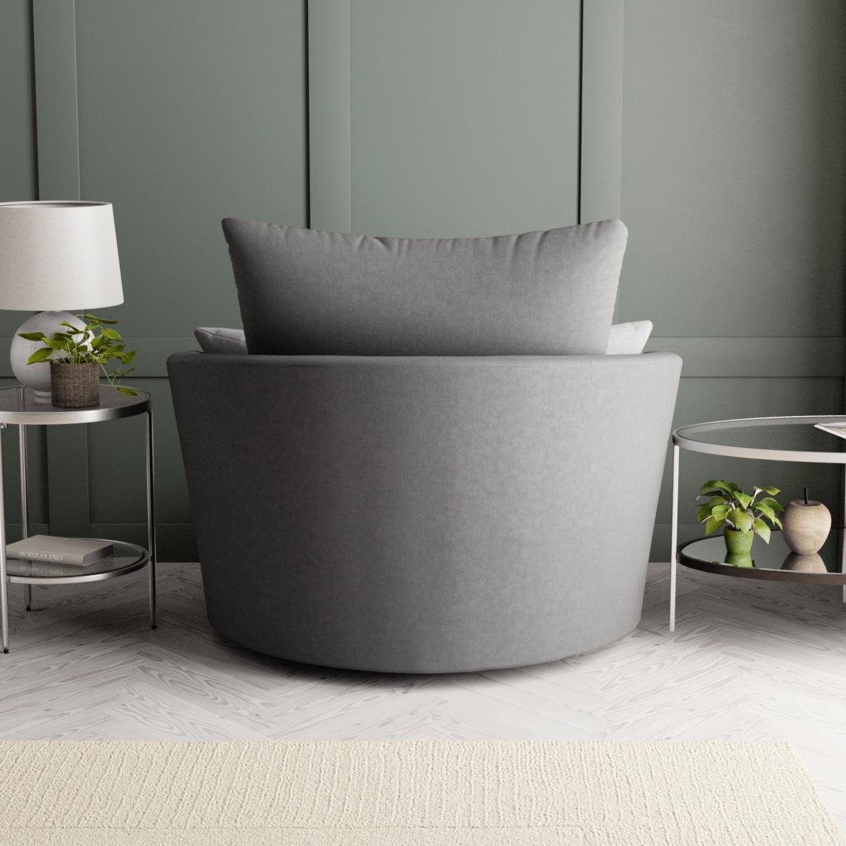 Blake Soft Faux Leather Combo Swivel Chair Soft Faux Leather Graphite – image 3