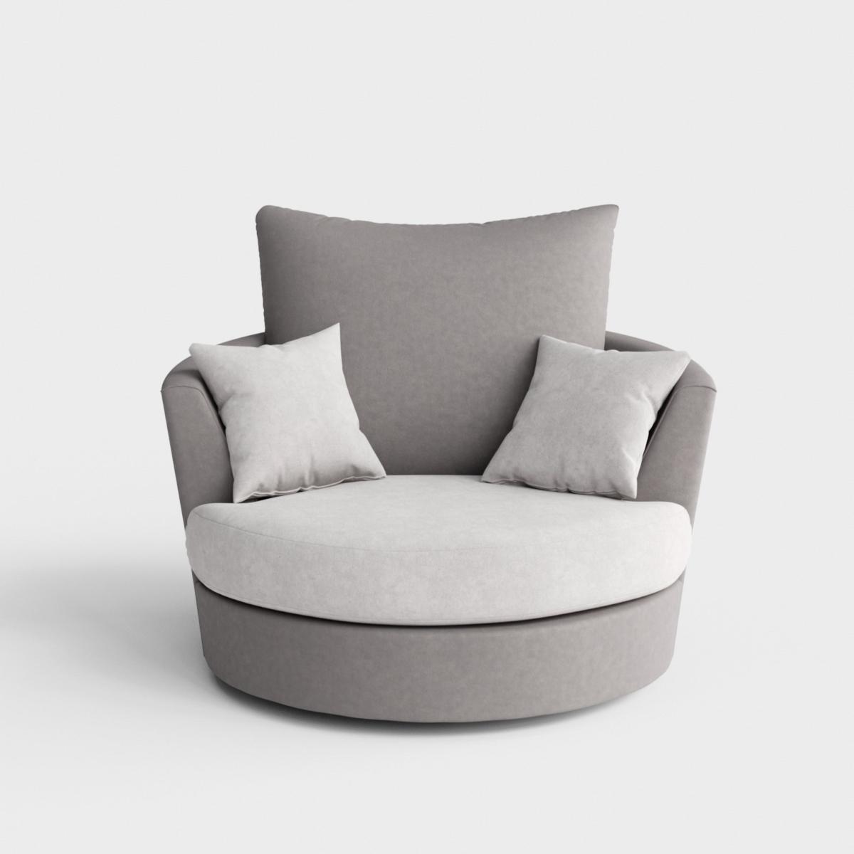 Blake Soft Faux Leather Combo Swivel Chair Soft Faux Leather Graphite – image 6