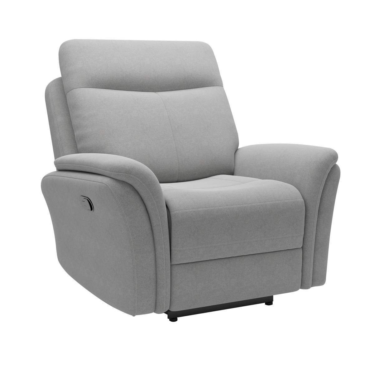 Monte Chenille Reclining Armchair Light Grey – image 2
