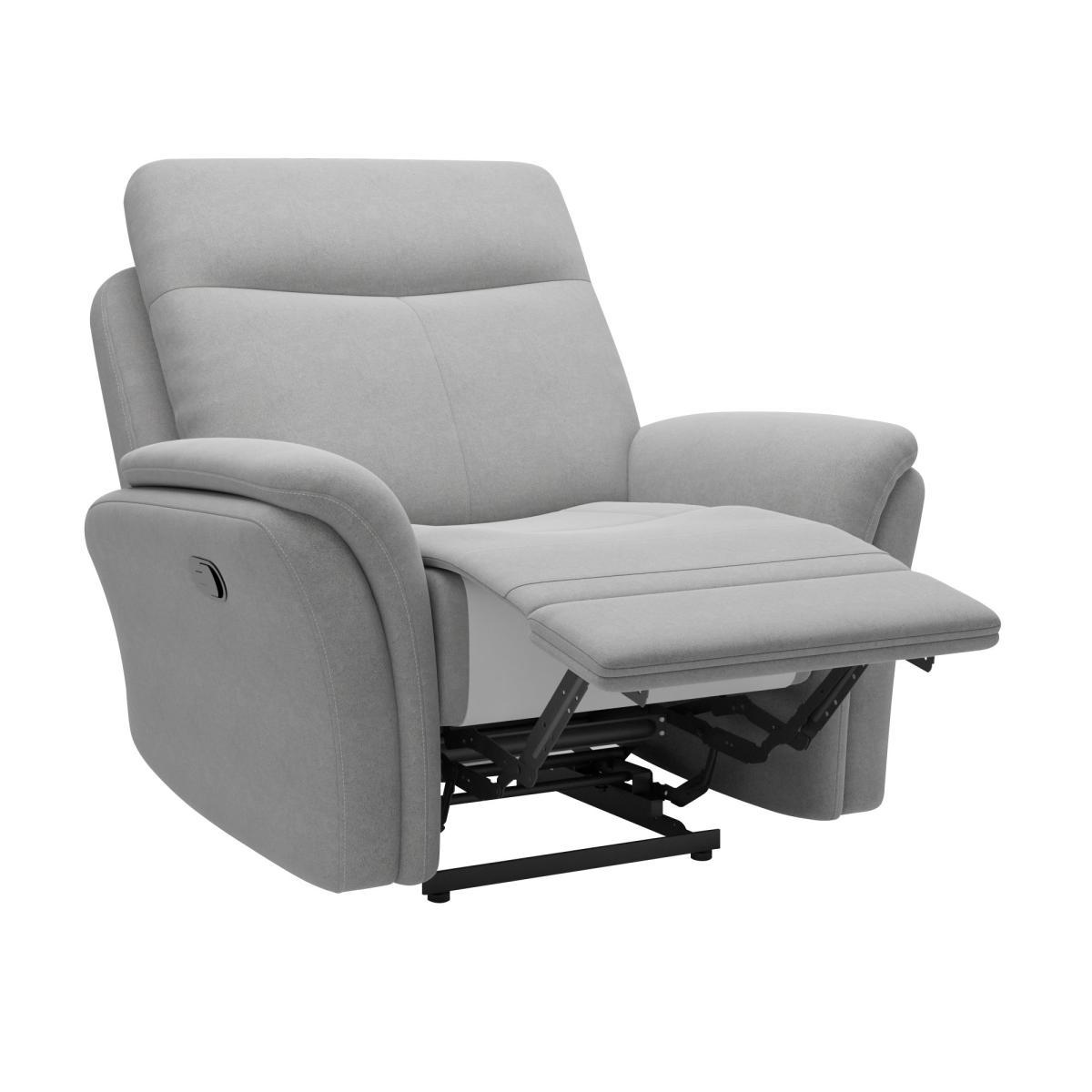 Monte Chenille Reclining Armchair Light Grey – image 3