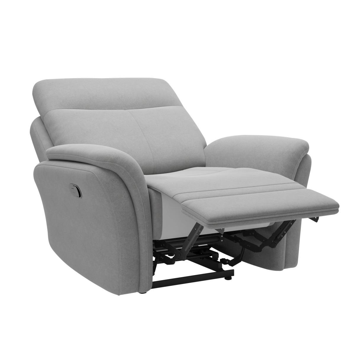 Monte Chenille Reclining Armchair Light Grey – image 4
