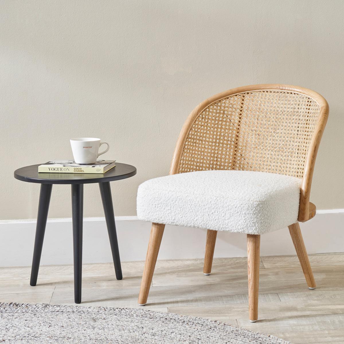 Genoa Boucle and Natural French Cane Chair Natural – image 2
