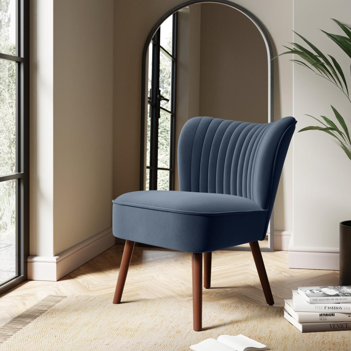 Camille Velvet Cocktail Chair Camille Ink Blue – image 2