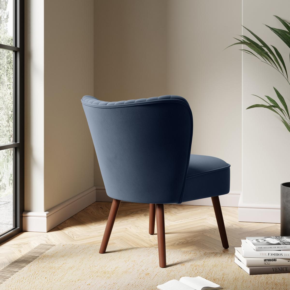 Camille Velvet Cocktail Chair Camille Ink Blue – image 3