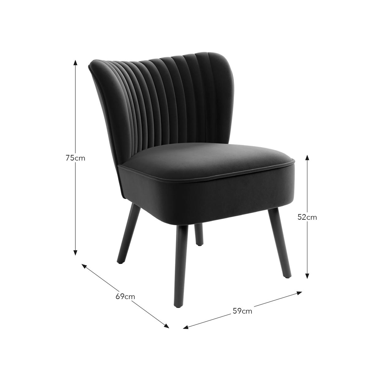 Camille Velvet Cocktail Chair Camille Ink Blue – image 7