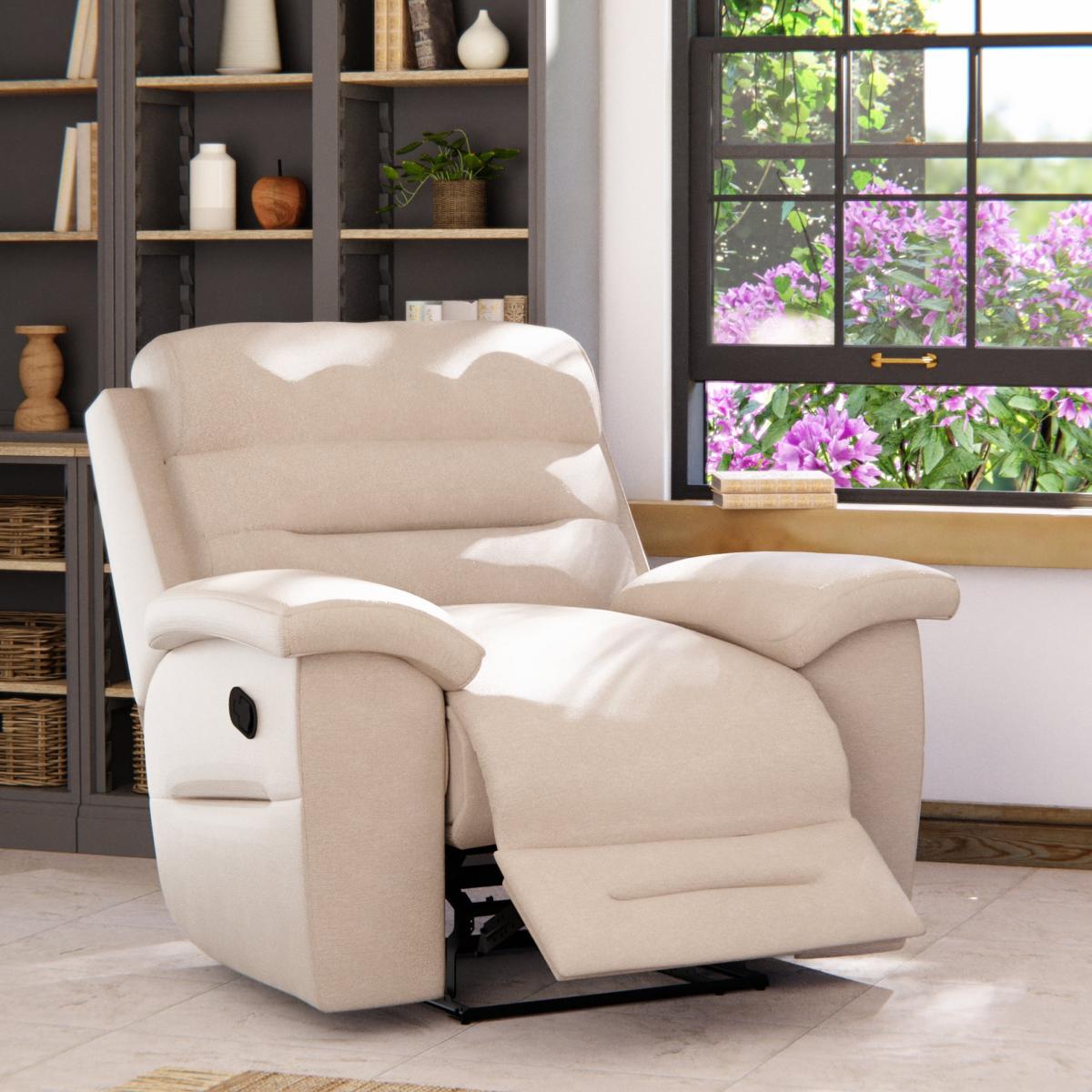 Lulworth Manual Recliner Armchair Chenille Sand – image 2